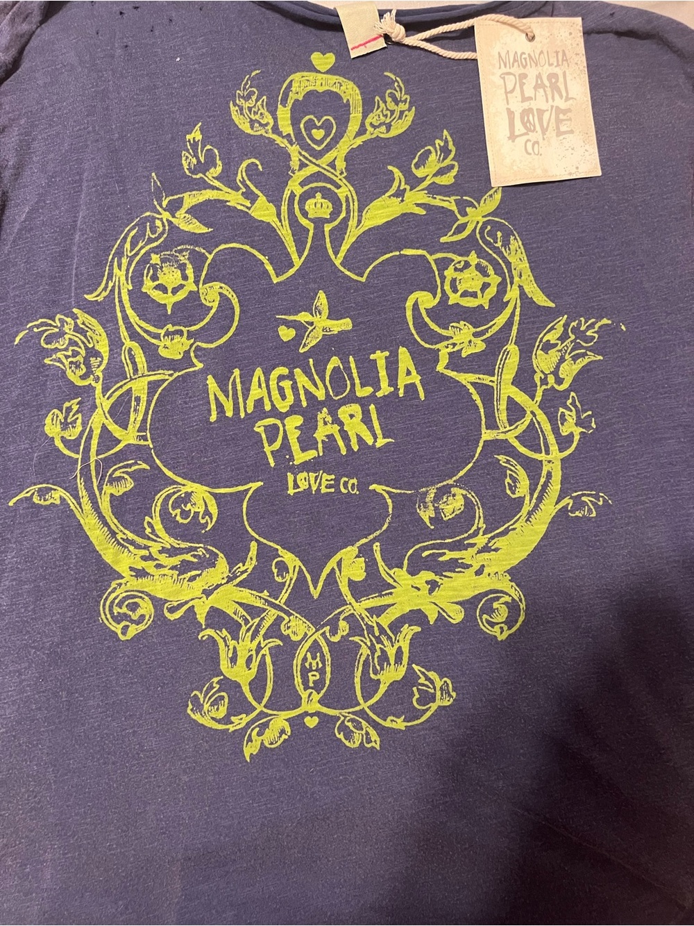 Magnolia Pearl Blue Long-Sleeve Tee with Lime Green Graphic - Picture 3 of 3